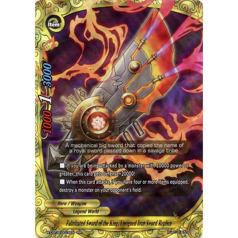 buddyfight-tcg-card-x-cbt-b-0016en-rr-fabricated-sword-of-the-king-unsigned-iron-sword-replica-driven-to-disorder