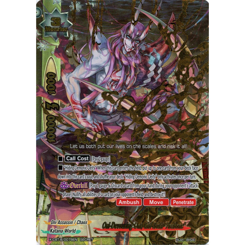 buddyfight-tcg-card-x-cbt-b-0078en-secret-oni-devouring-oni-kid-ibuki-arabone-driven-to-disorder