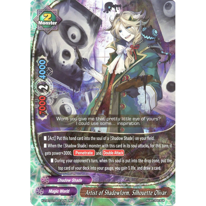 buddyfight-tcg-card-x2-bt01-0012en-rr-artist-of-shadowform-silhouette-olivar-buddy-legends