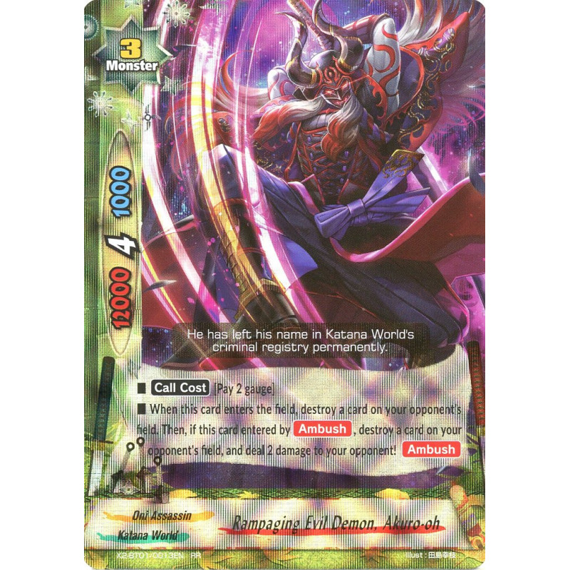 buddyfight-tcg-card-x2-bt01-0013en-rr-rampaging-evil-demon-akuro-oh-buddy-legends