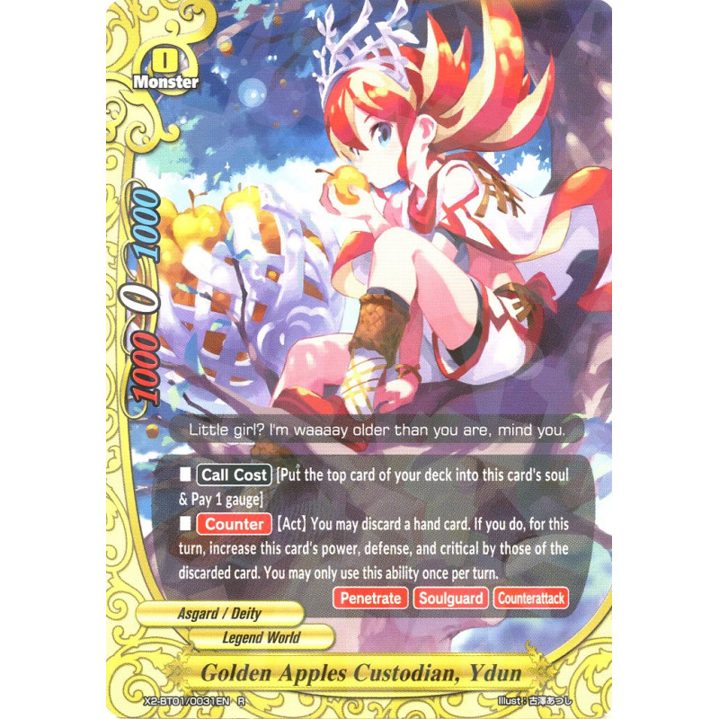 buddyfight-tcg-card-foil-x2-bt01-0031en-foil-r-golden-apples-custodian-ydun-buddy-legends