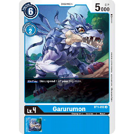 Digimon_TCG_BT1-036_Garurumon_Uncommon_New_Evolution_Card_Game