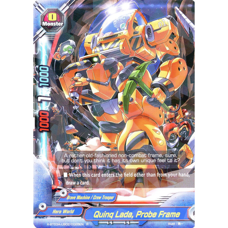 buddyfight-tcg-card-x-bt03a-ub02-0028en-r-quinq-lada-probe-frame-lvl-up-heroes-adventurers