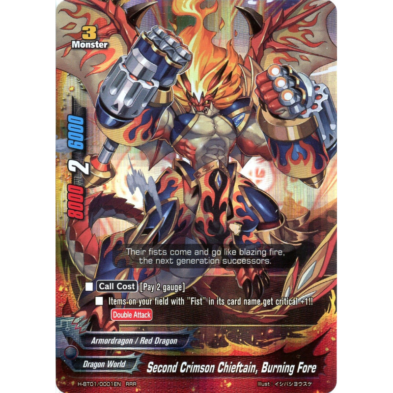 buddyfight-tcg-card-h-bt01-0001en-rrr-second-crimson-chieftain-burning-fore-neo-enforcer-ver-e