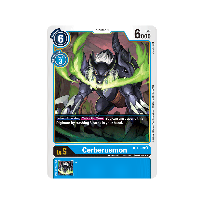 Digimon_TCG_BT1-039_Cerberusmon_Rare_New_Evolution_Card_Game