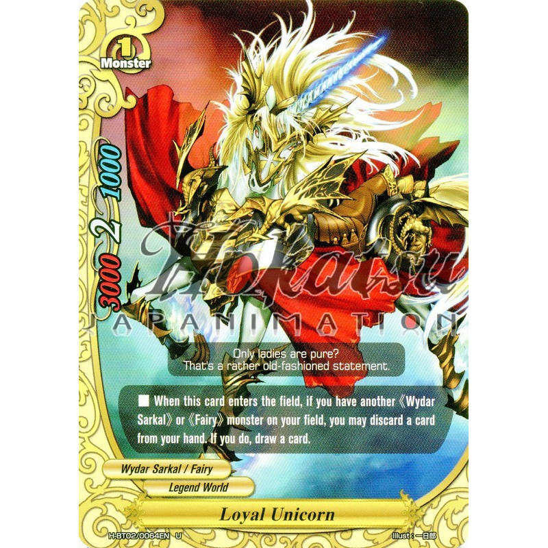 buddyfight-tcg-card-h-bt02-0064en-foil-loyal-unicorn-galaxy-burst