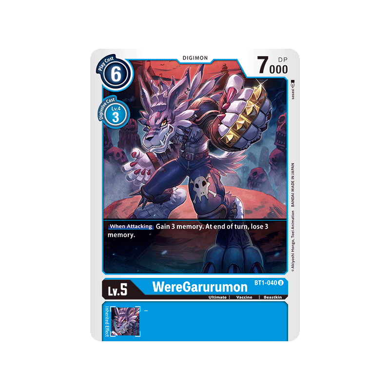 Digimon_TCG_BT1-040_WereGarurumon_Uncommon_New_Evolution_Card_Game