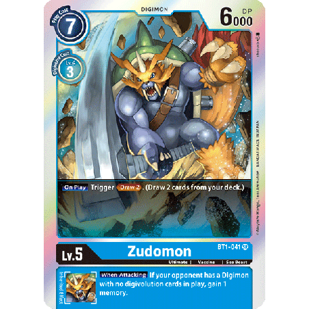 Digimon_TCG_BT1-041_Zudomon_Super_Rare_New_Evolution_Card_Game