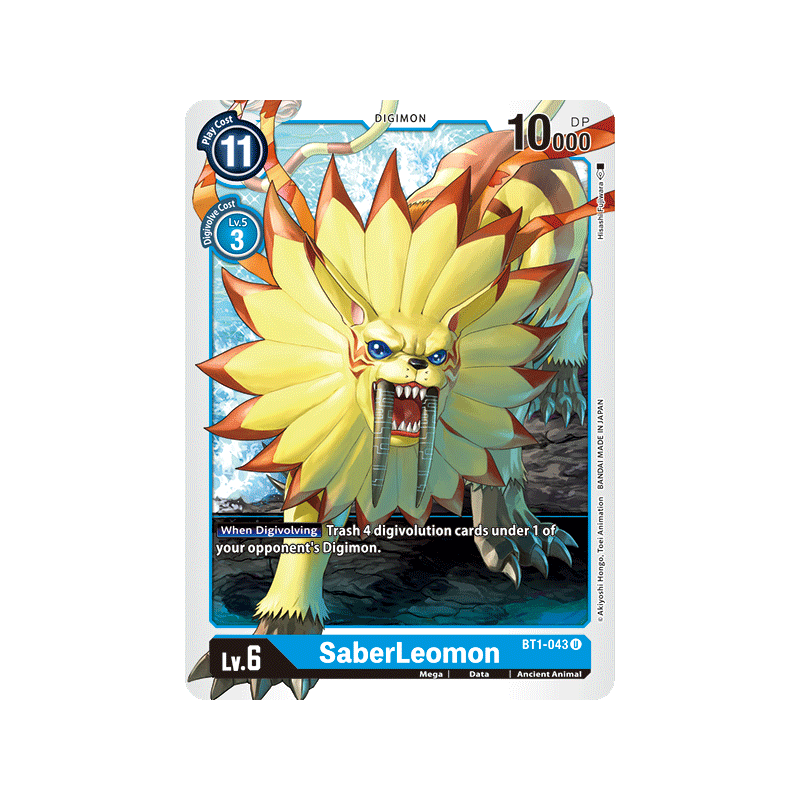 Digimon_TCG_BT1-043_SaberLeomon_Uncommon_New_Evolution_Card_Game