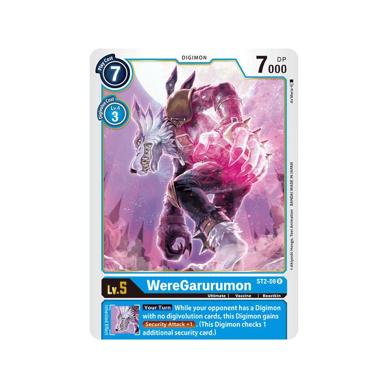 Digimon_TCG_ST2-08_WereGarurumon_Rare_Sinister_Order_Card_Game