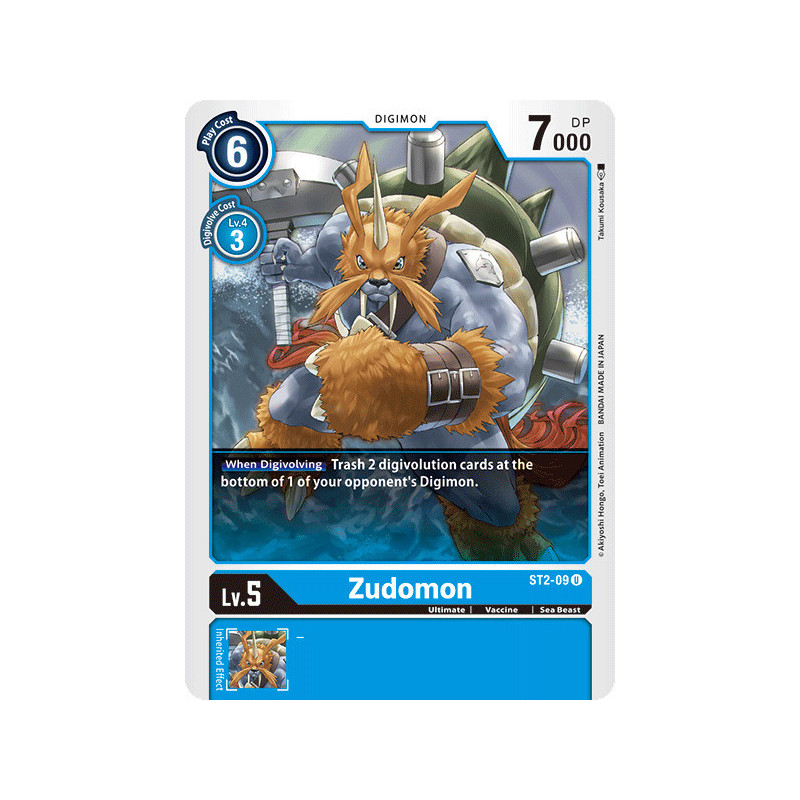 Digimon_TCG_ST2-09_Zudomon_Uncommon_Sinister_Order_Card_Game