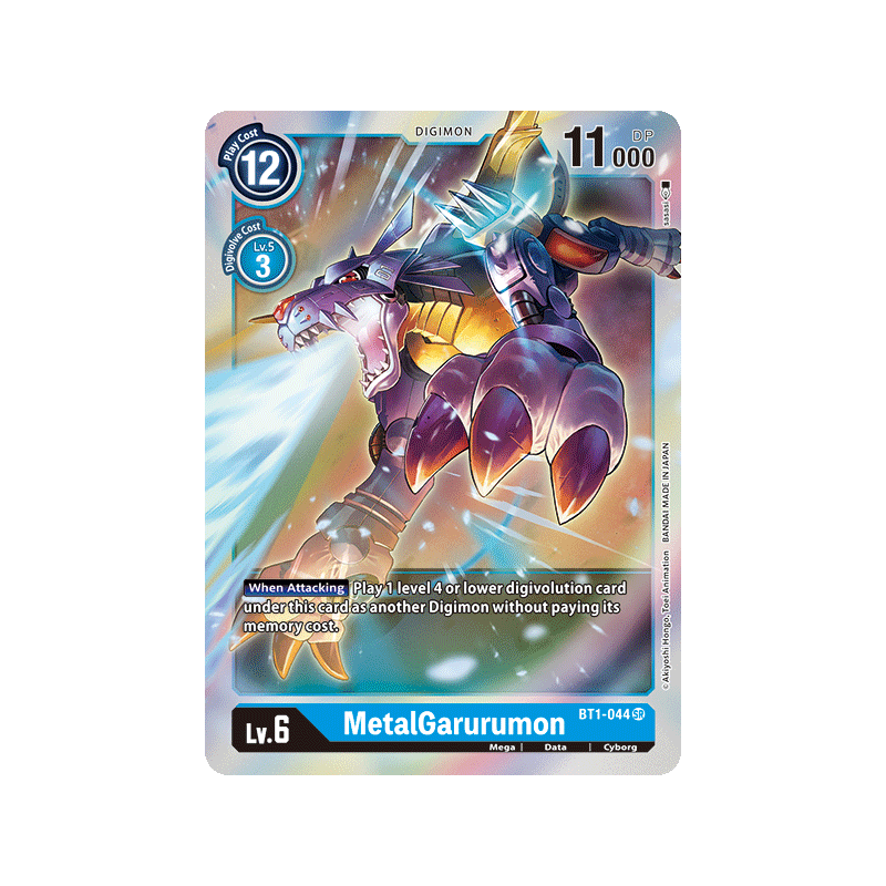 Digimon_TCG_BT1-044_MetalGarurumon_Super_Rare_New_Evolution_Card_Game