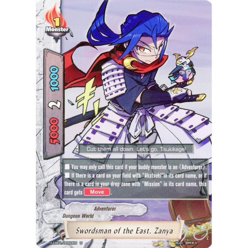 buddyfight-tcg-card-foil-h-eb01-0050en-foil-swordsman-of-the-east-zanya-miracle-impack