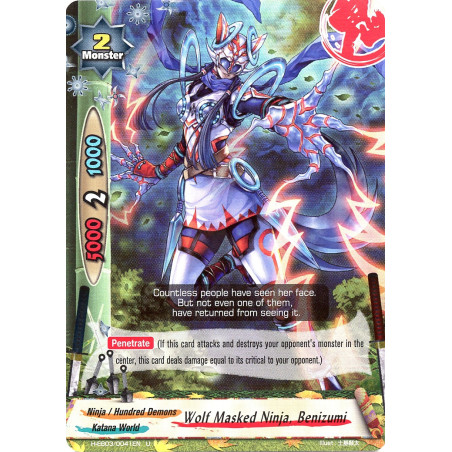 buddyfight-tcg-card-foil-h-eb03-0041en-foil-wolf-masked-ninja-benizumi-lord-of-hundred-thunders