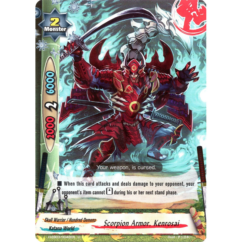 buddyfight-tcg-card-foil-h-eb03-0042en-foil-scorpion-armor-kenrosai-lord-of-hundred-thunders