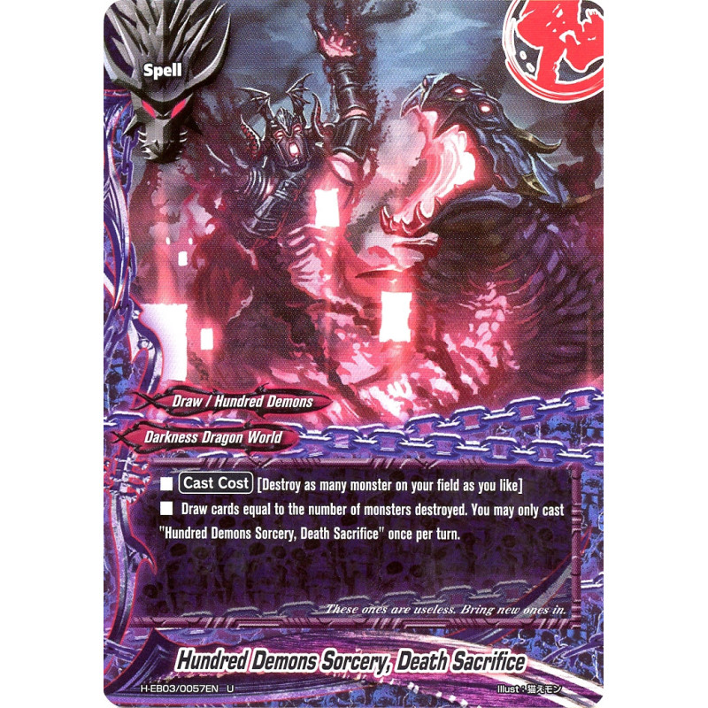 buddyfight-tcg-card-foil-h-eb03-0057en-foil-hundred-demons-sorcery-death-sacrifice-lord-of-hundred-thunders