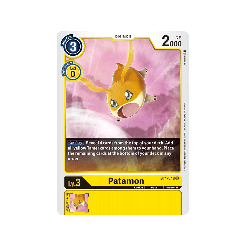Digimon_TCG_BT1-048_Patamon_Rare_New_Evolution_Card_Game