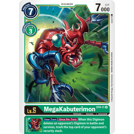 Digimon_TCG_ST4-11_MegaKabuterimon_Rare_Sinister_Order_Card_Game
