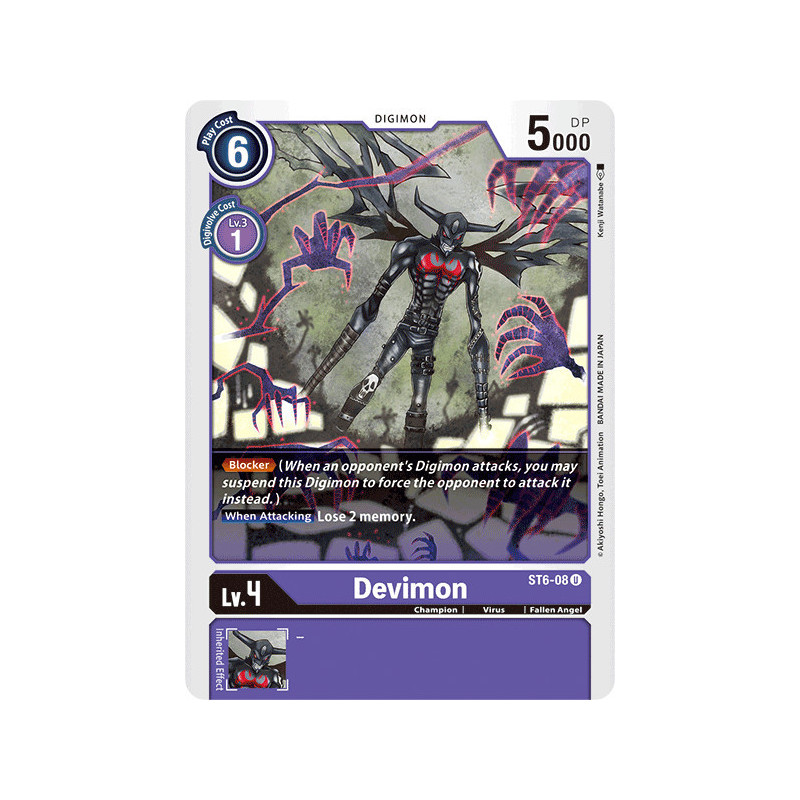 Digimon_TCG_ST6-08_Devimon_Uncommon_Sinister_Order_Card_Game