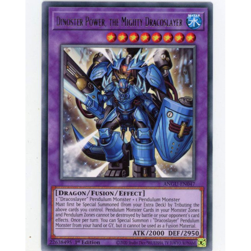 Yu-Gi-Oh-TCG-ANGU-EN047-R-Dinoster-Power-the-Mighty-Dracoslayer-Ancient-Guardians