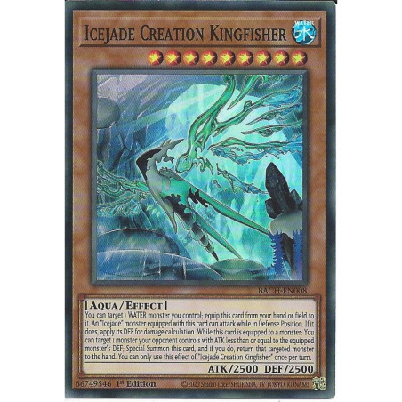 Yu-Gi-Oh-TCG-BACH-EN008-SR-Icejade-Creation-Kingfisher-Battle-of-Chaos