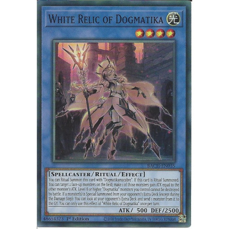 Yu-Gi-Oh-TCG-BACH-EN035-SR-White-Relic-of-Dogmatika-Battle-of-Chaos