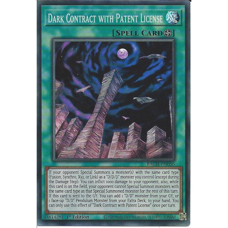 Yu-Gi-Oh-TCG-BACH-EN056-SR-Dark-Contract-with-Patent-License-Battle-of-Chaos