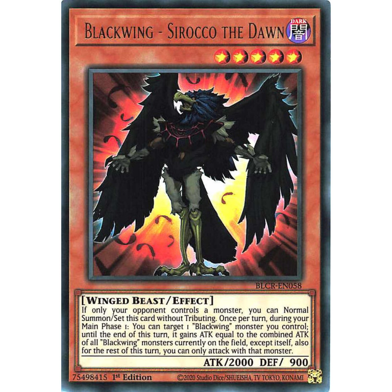 Yu-Gi-Oh-TCG-BLCR-EN058-UR-Blackwing-Sirocco-the-Dawn-Battles-of-Legend-Crystal-Revenge