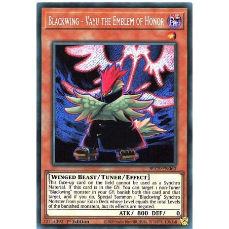 Yu-Gi-Oh-TCG-BLCR-EN060-SE-Blackwing-Vayu-the-Emblem-of-Honor-Battles-of-Legend-Crystal-Revenge