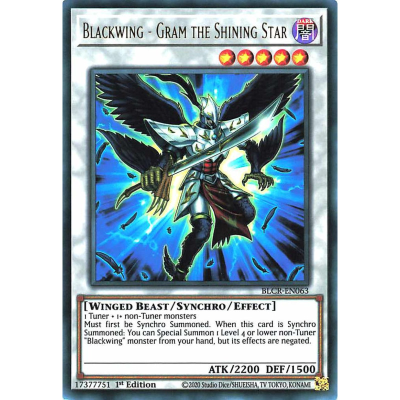 Yu-Gi-Oh-TCG-BLCR-EN063-UR-Blackwing-Gram-the-Shining-Star-Battles-of-Legend-Crystal-Revenge