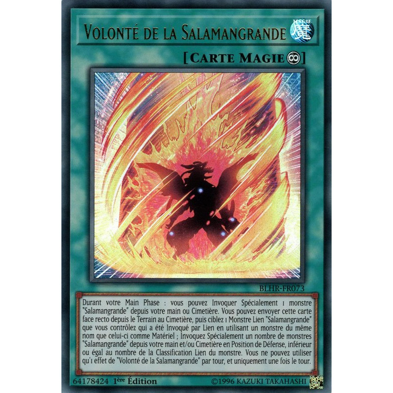 Yu-Gi-Oh-TCG-BLHR-FR073-UR-Volont-de-la-Salamangrande-Batailles-de-L-gende-La-Vengeance-du-H-ros