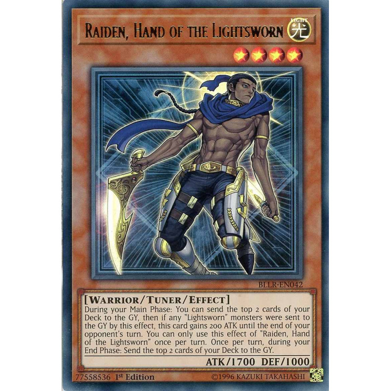 Yu-Gi-Oh-TCG-BLLR-EN042-UR-Raiden-Hand-of-the-Lightsworn-Battles-of-Legend-Light-s-Revenge