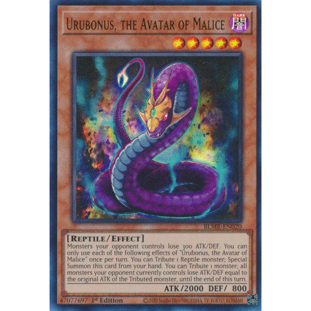 Yu-Gi-Oh-TCG-BLMR-EN020-UR-Urubonus-the-Avatar-of-Malice-Battles-of-Legend-Monstrous-Revenge