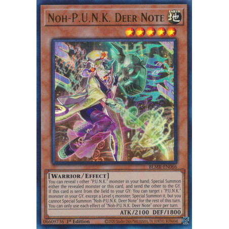 Yu-Gi-Oh-TCG-BLMR-EN066-UR-Noh-P-U-N-K-Deer-Note-Battles-of-Legend-Monstrous-Revenge