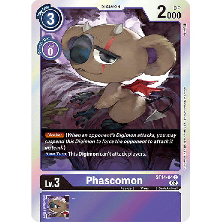 Digimon_TCG_ST14-04_Phascomon_Common_Sinister_Order_Card_Game