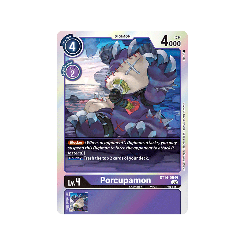 Digimon_TCG_ST14-05_Porcupamon_Common_Sinister_Order_Card_Game