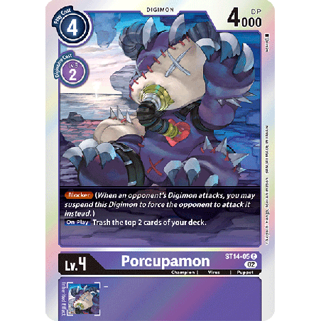 Digimon_TCG_ST14-05_Porcupamon_Common_Sinister_Order_Card_Game