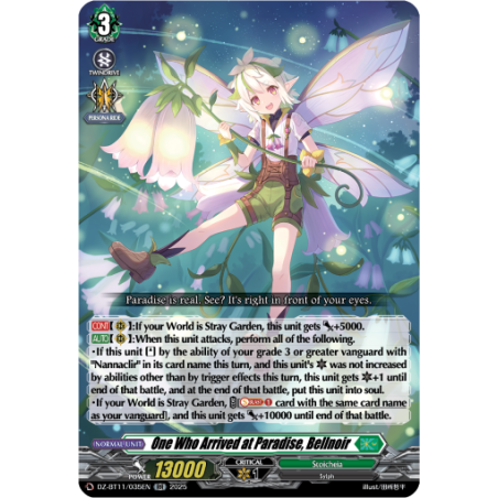 Vanguard_TCG_card_DZ-BT11_035EN_RR_One_Who_Arrived_at_Paradise_Bellnoir_Symphony_of_Might_Bloom