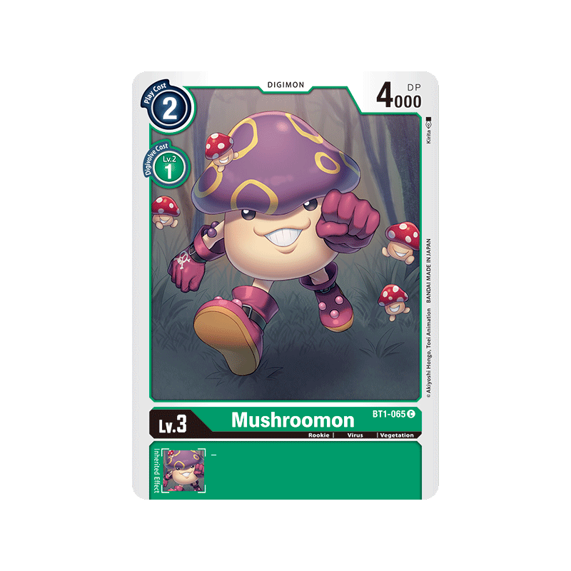 Digimon_TCG_BT1-065_Mushroomon_Common_New_Evolution_Card_Game