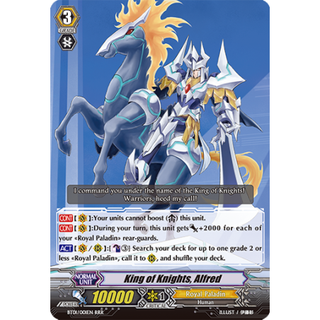 Vanguard_TCG_card_BT01_001EN_RRR_King_of_Knights_Alfred_Descent_of_the_King_of_Knights