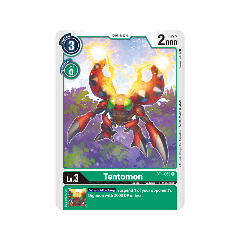 Digimon_TCG_BT1-066_Tentomon_Uncommon_New_Evolution_Card_Game