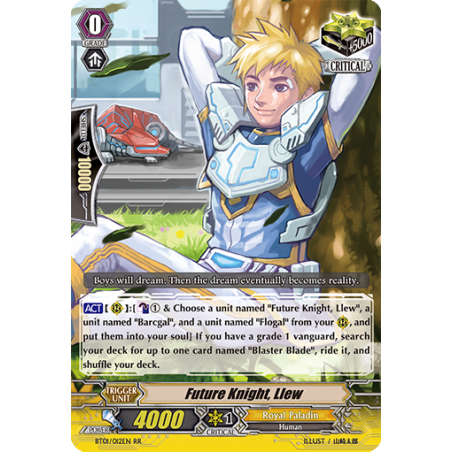 Vanguard_TCG_card_BT01_012EN_RR_Future_Knight_Llew_Descent_of_the_King_of_Knights
