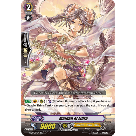 Vanguard_TCG_card_BT01_017EN_RR_Maiden_of_Libra_Descent_of_the_King_of_Knights