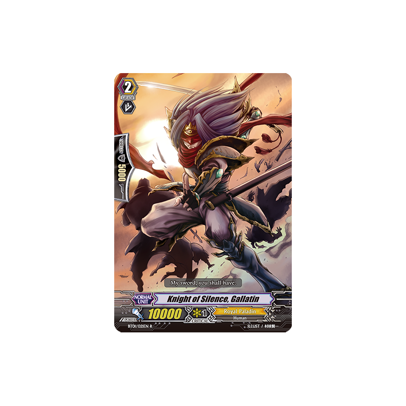 Vanguard_TCG_card_BT01_021EN_R_Knight_of_Silence_Gallatin_Descent_of_the_King_of_Knights