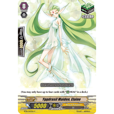 Vanguard_TCG_card_BT01_047EN_C_Yggdrasil_Maiden_Elaine_Descent_of_the_King_of_Knights