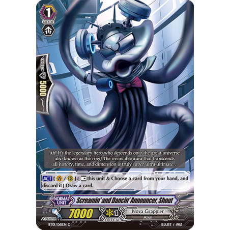 Vanguard_TCG_card_BT01_061EN_C_Screamin_and_Dancin_Announcer_Shout_Descent_of_the_King_of_Knights