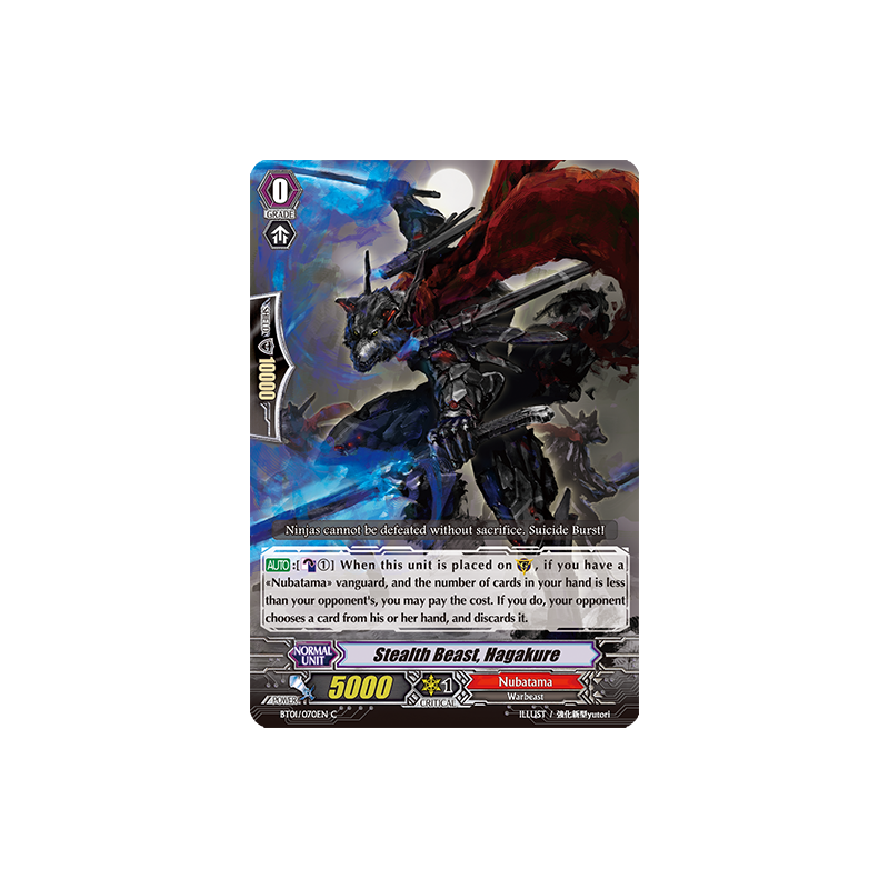Vanguard_TCG_card_BT01_070EN_C_Stealth_Beast_Hagakure_Descent_of_the_King_of_Knights