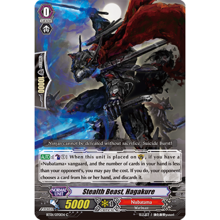 Vanguard_TCG_card_BT01_070EN_C_Stealth_Beast_Hagakure_Descent_of_the_King_of_Knights