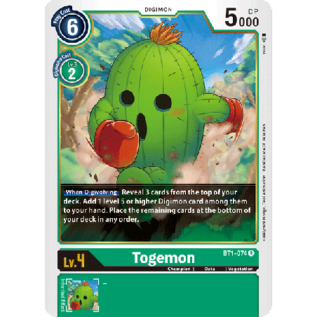 Digimon_TCG_BT1-074_Togemon_Rare_New_Evolution_Card_Game