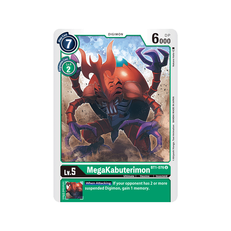Digimon_TCG_BT1-076_MegaKabuterimon_Uncommon_New_Evolution_Card_Game